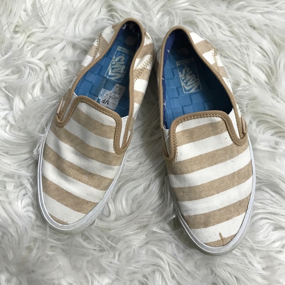 Vans Shoes - ☀️ summer sale Vans tan cream stripe slip on shoes